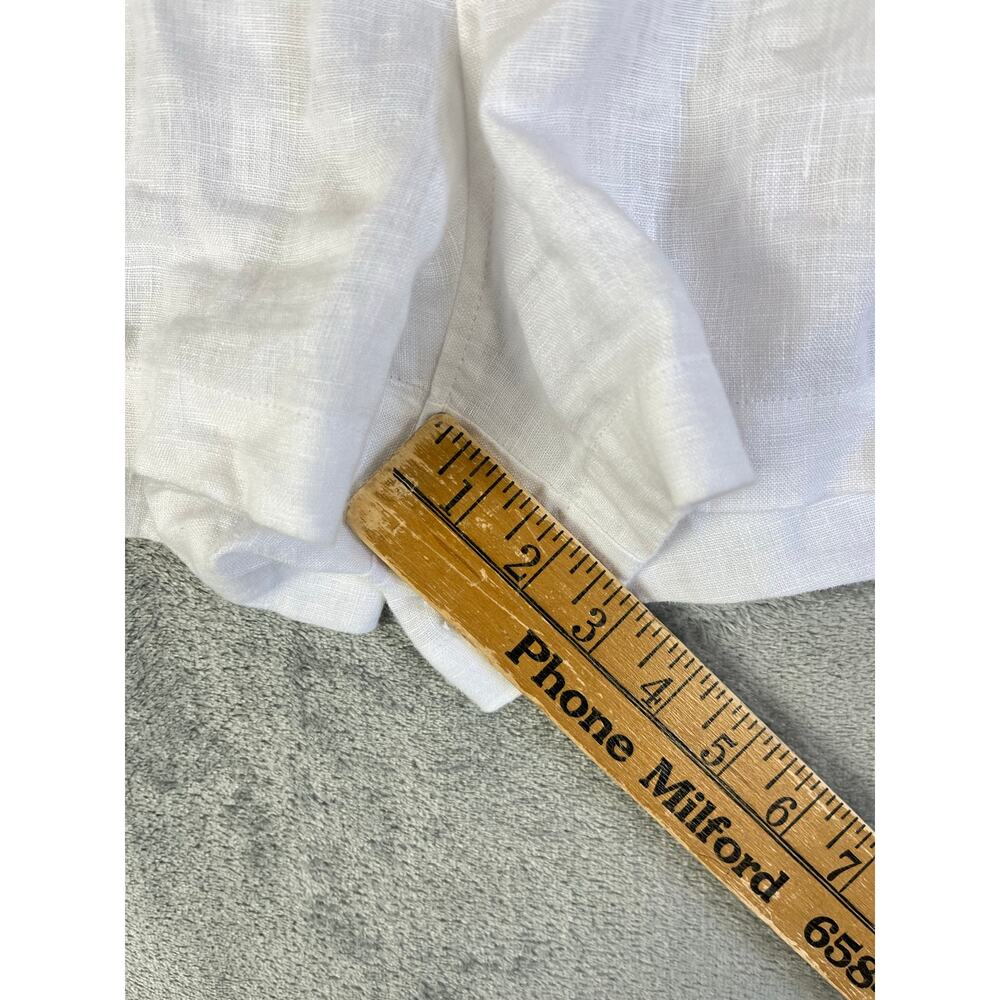 Madewell 100% Linen White Neale Shorts 12 Preppy Lagenlook Coastal Grandmother - Picture 13 of 16